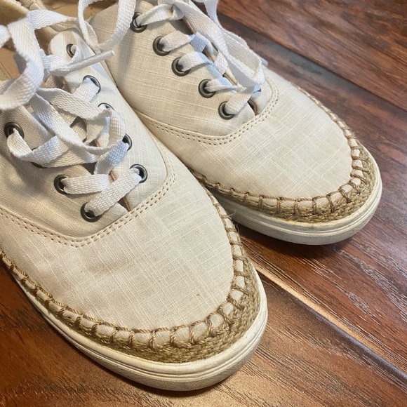 UGG Eyan ll white canvas jute sneakers size 7 - Picture 7 of 7